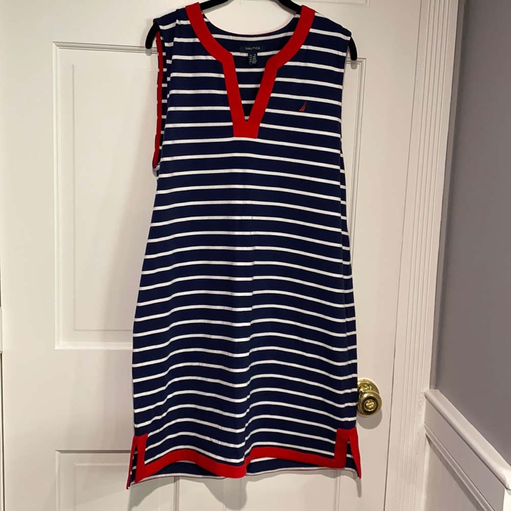 Nautical Red,White, Blue Striped Dress